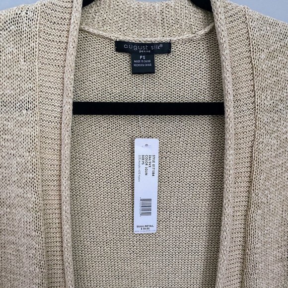 NWT August Silk Petite Small Short Sleeve Knit Sweater PS Lightweight Pullover - Picture 2 of 3